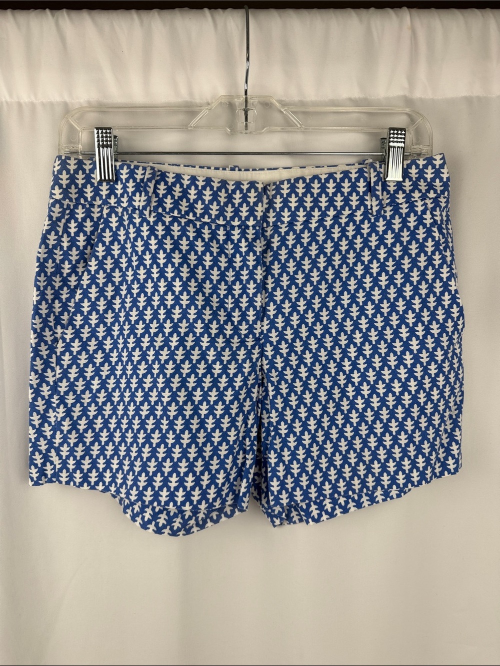 J. Crew Blue and White Printed Bermuda Shorts
